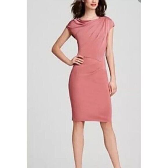 Escada Daovia Cap Sleeve Draped Bodice Sheath Dress Womens‎ 36 US 6 (1814) - Picture 1 of 7